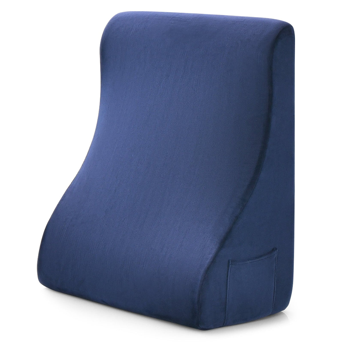 Bed Wedge Pillow with Tablet Pillow Stand and Side Pockets-Navy-Bedding-DECOROLALA