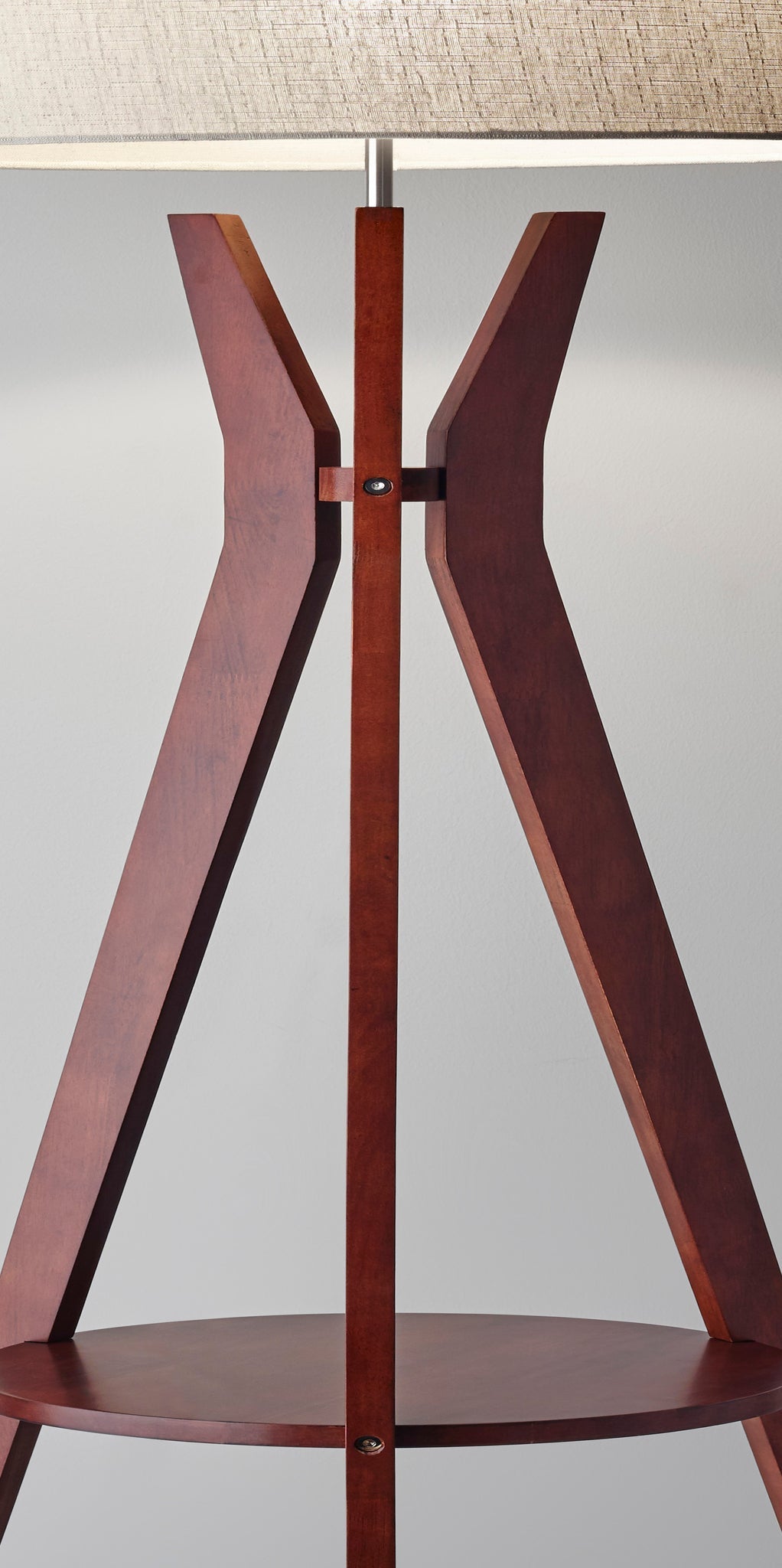 Bedford Floor Lamp - Walnut Shelf Storage-Lighting-DECOROLALA