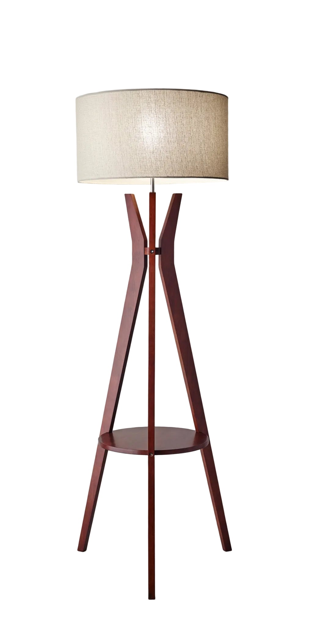 Bedford Floor Lamp - Walnut Shelf Storage-Lighting-DECOROLALA