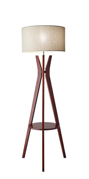 Bedford Floor Lamp - Walnut Shelf Storage-Lighting-DECOROLALA