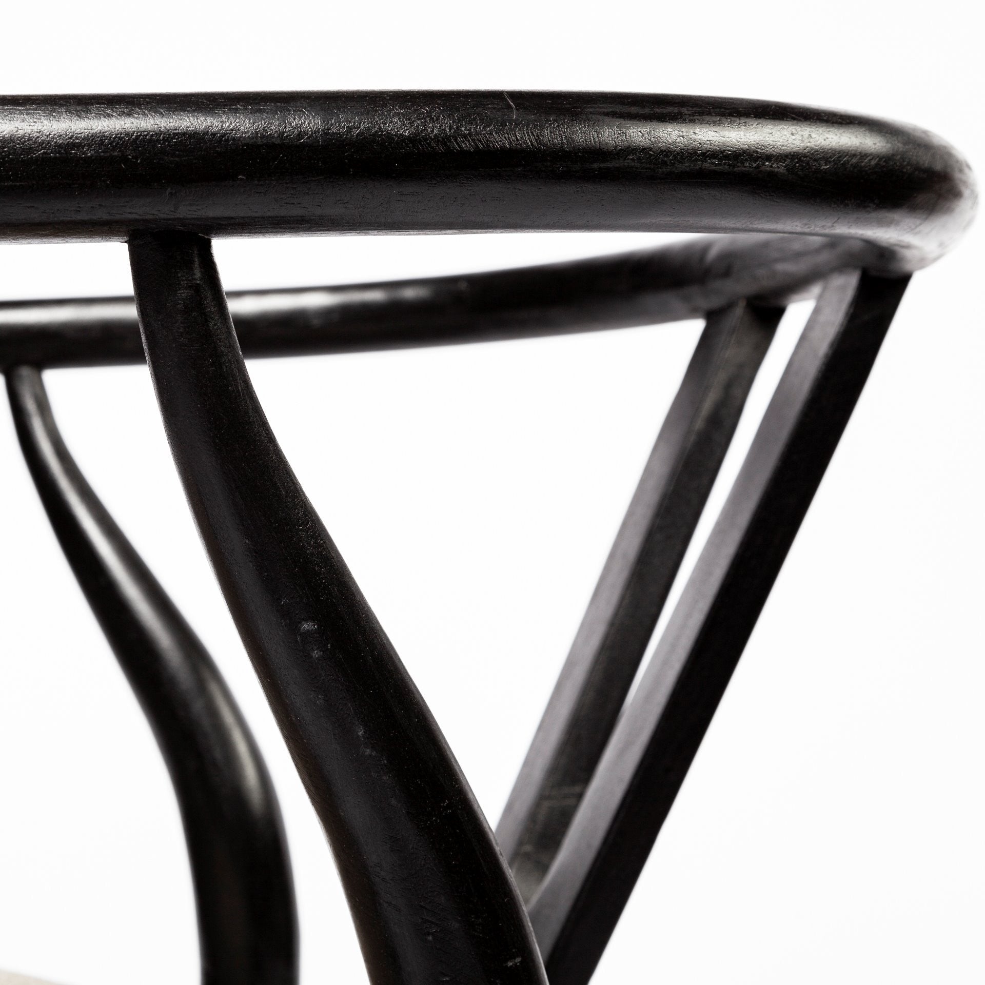 Beige And Black Upholstered Linen Wishbone Back Dining Side Chair-Dining Chairs-DECOROLALA