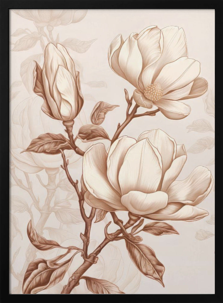 Beige Flowers 1 by Bilge Paksoylu-canvas-DECOROLALA