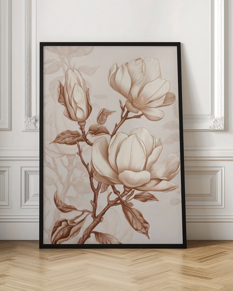 Beige Flowers 1 by Bilge Paksoylu-canvas-DECOROLALA