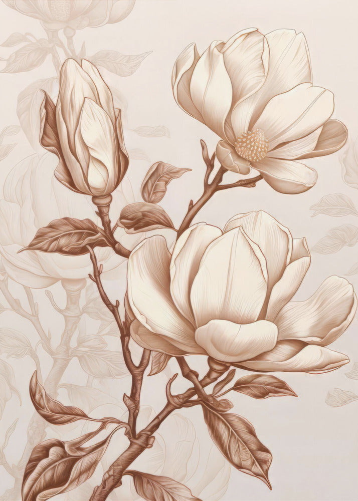 Beige Flowers 1-canvas-DECOROLALA
