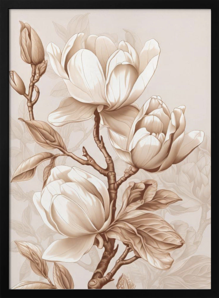Beige Flowers 2 by Bilge Paksoylu-canvas-DECOROLALA