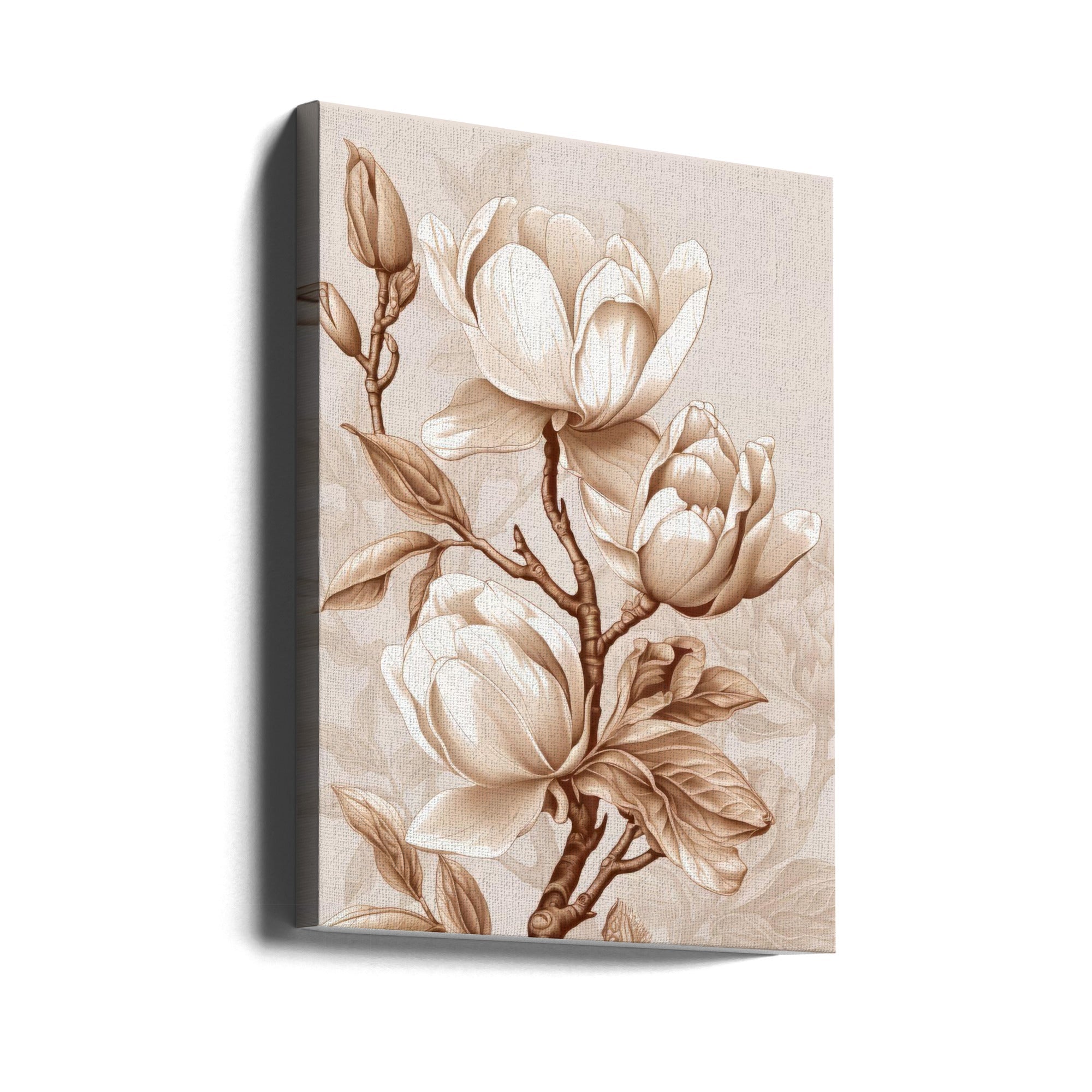 Beige Flowers 2 by Bilge Paksoylu-canvas-DECOROLALA