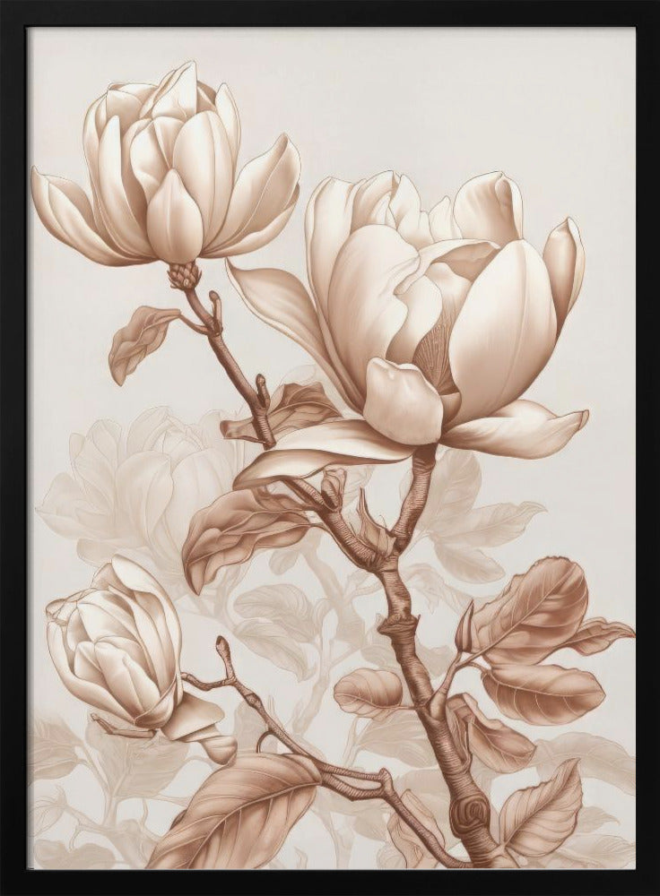 Beige Flowers 3 Wall Art by Bilge Paksoylu-canvas-DECOROLALA