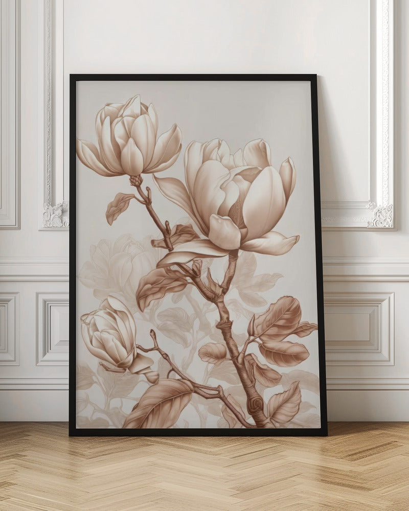 Beige Flowers 3 Wall Art by Bilge Paksoylu-canvas-DECOROLALA