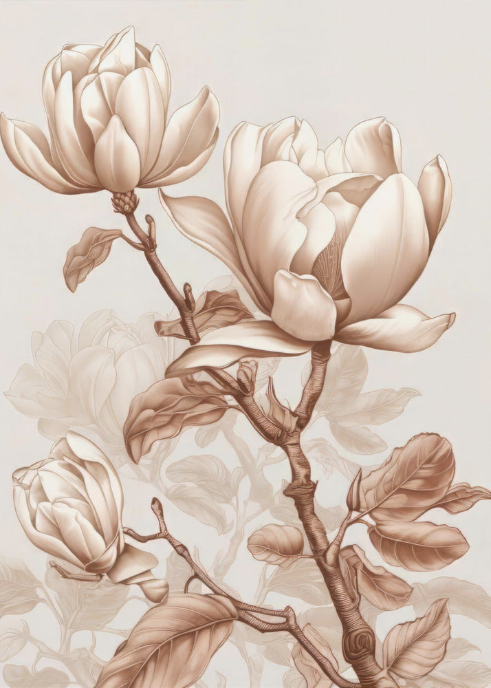 Beige Flowers 3-canvas-DECOROLALA