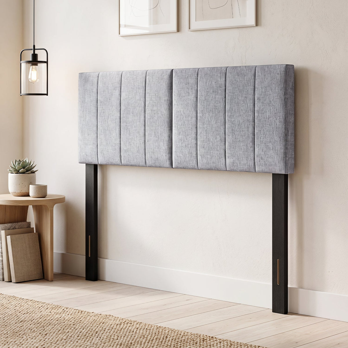 Beige Linen Upholstered Headboard - Adjustable Full/Queen Size-Headboards-DECOROLALA
