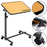 Beige Overbed Rolling Table Food Tray-End & Side Tables-DECOROLALA