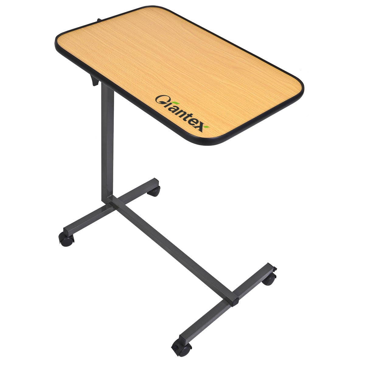 Beige Overbed Rolling Table Food Tray-End & Side Tables-DECOROLALA