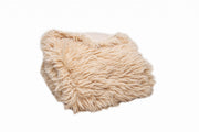 Beige Wool Solid Color Plush Throw-Throws & Blankets-DECOROLALA