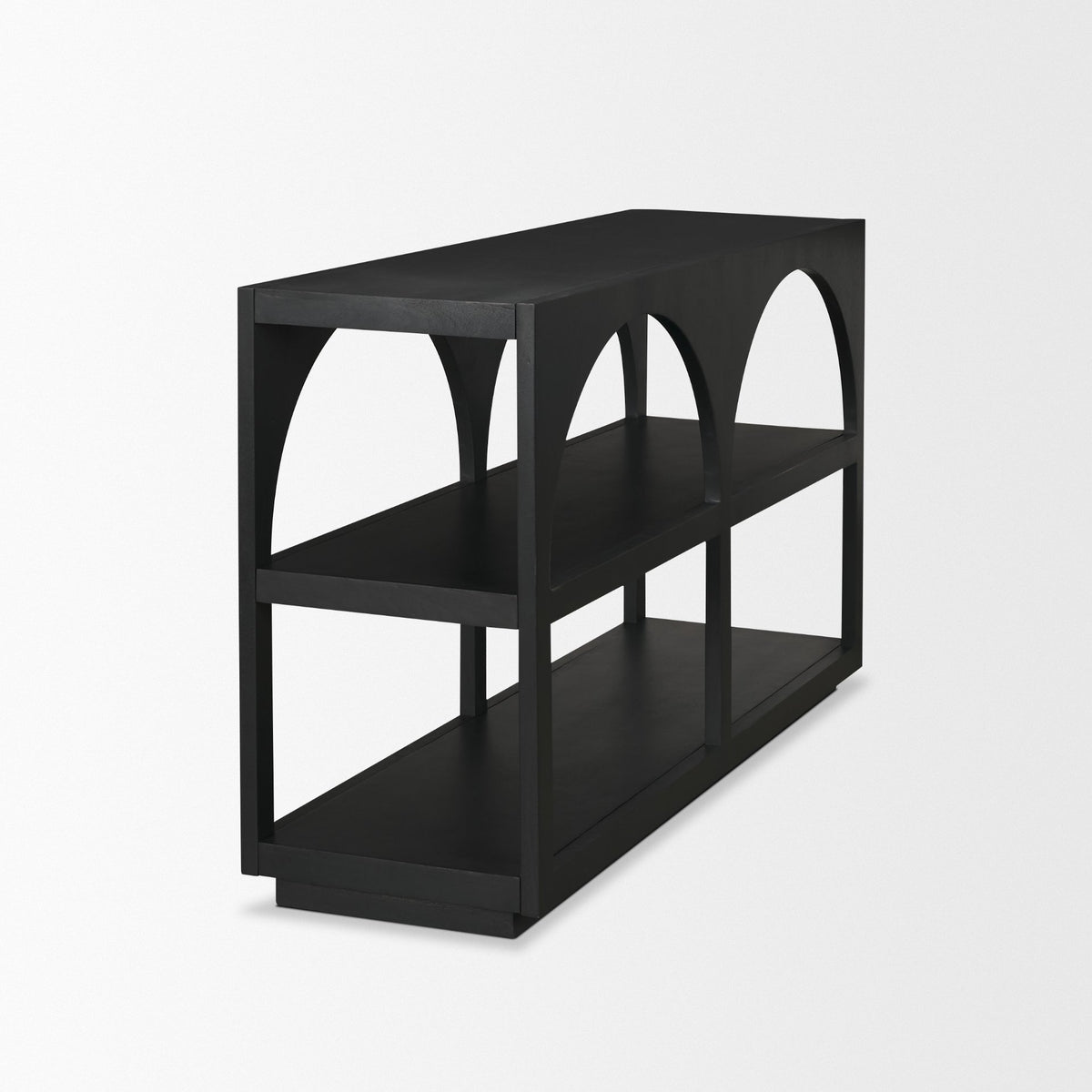 Bela 54" Arched Console Table Medium Brown Wood-Media Console-DECOROLALA