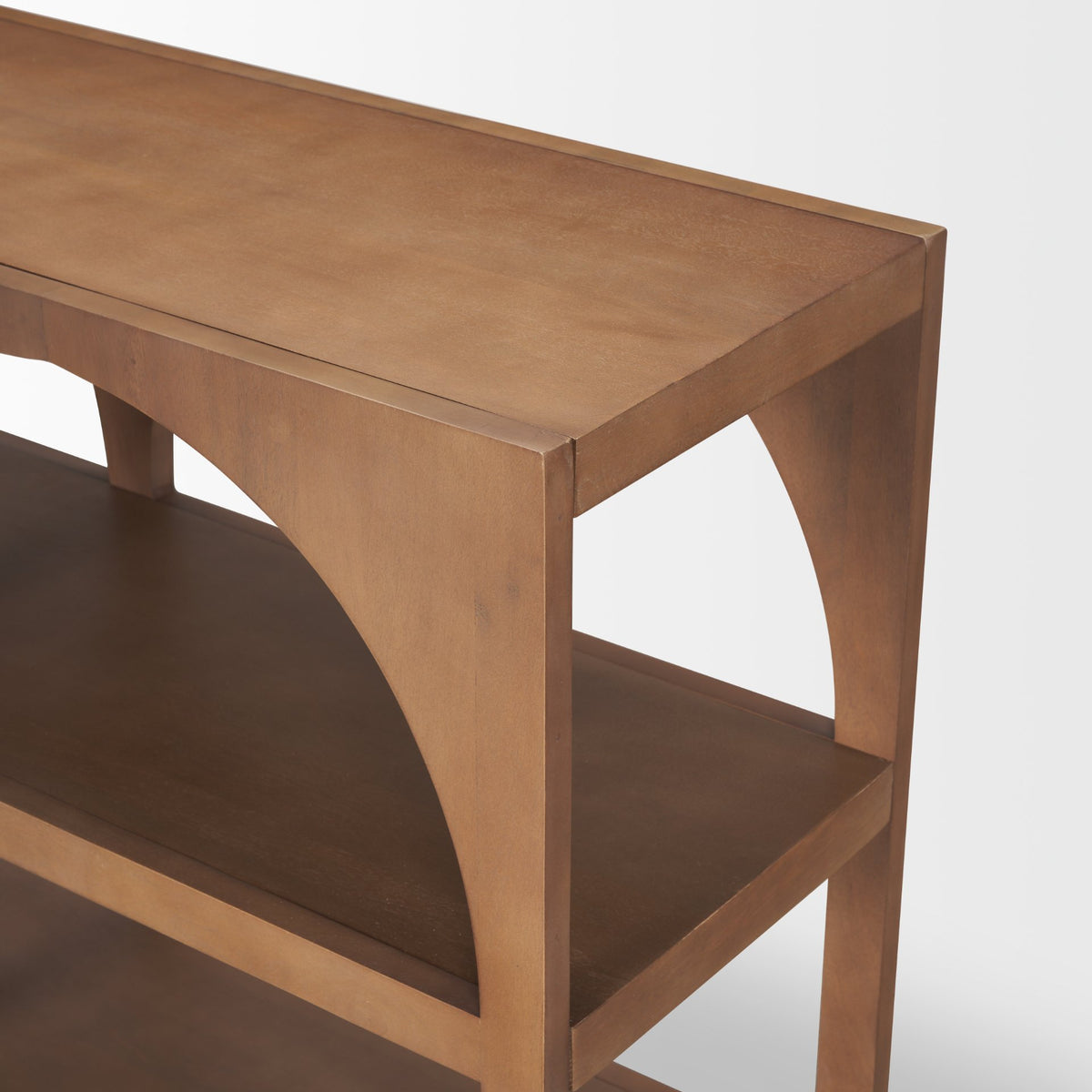 Bela 54" Arched Console Table Medium Brown Wood-Media Console-DECOROLALA
