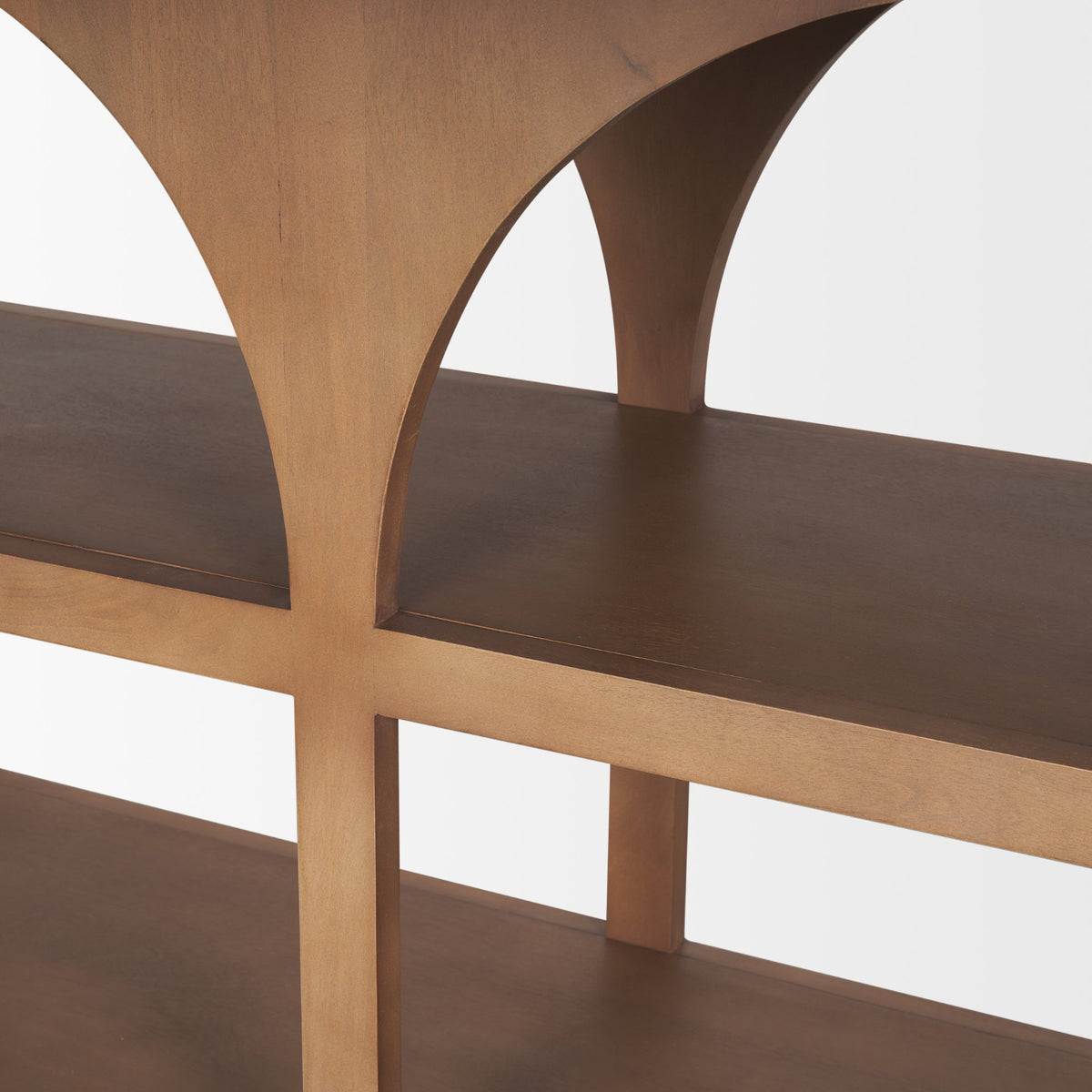 Bela 54" Arched Console Table Medium Brown Wood-Media Console-DECOROLALA