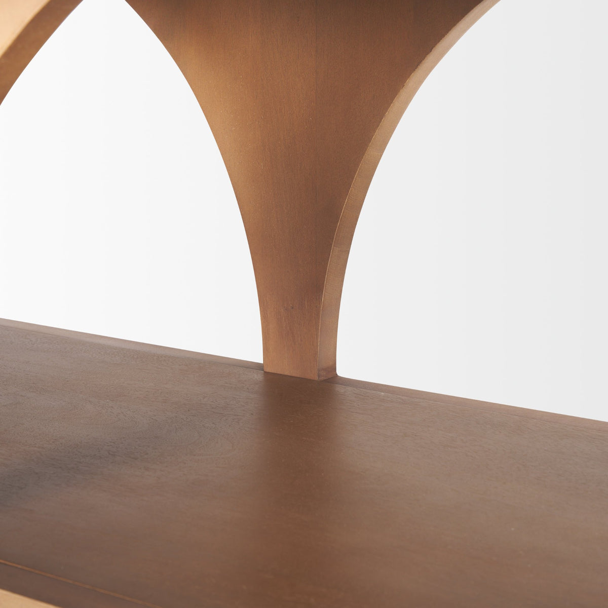 Bela 54" Arched Console Table Medium Brown Wood-Media Console-DECOROLALA