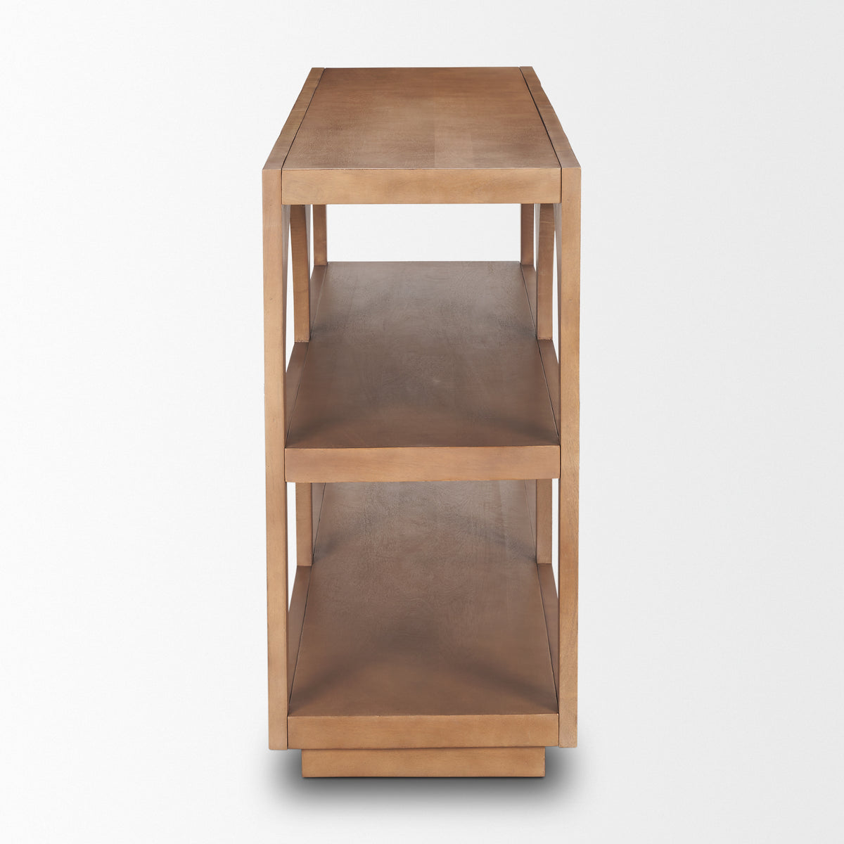 Bela 54" Arched Console Table Medium Brown Wood-Media Console-DECOROLALA