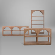 Bela 54" Arched Console Table Medium Brown Wood-Media Console-DECOROLALA