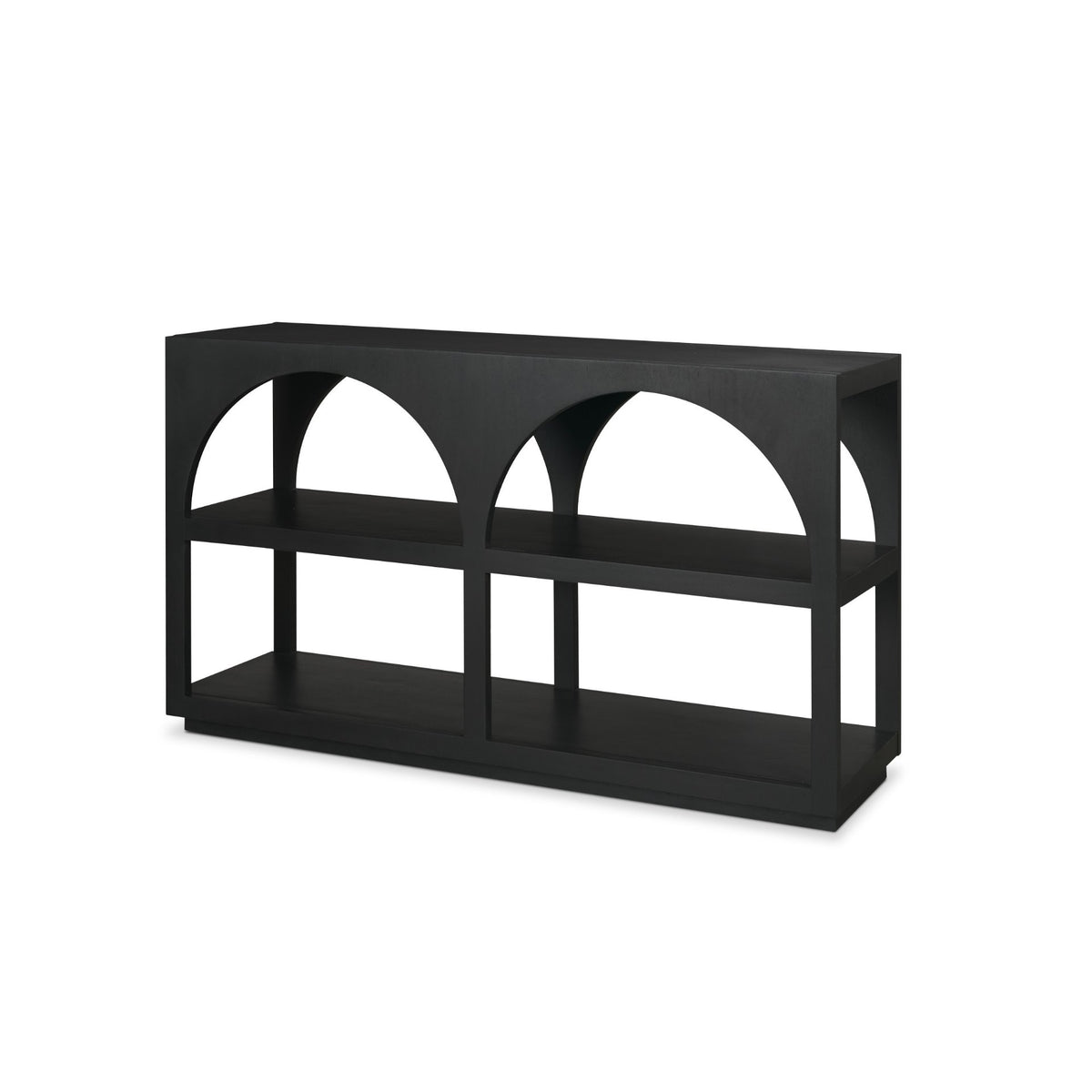Bela 54" Arched Console Table Medium Brown Wood-Media Console-DECOROLALA