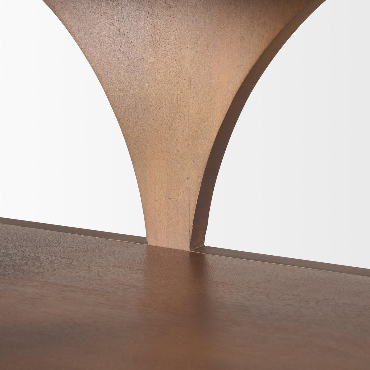 Bela 80" Medium Brown Wood Arched Console Table-Media Console-DECOROLALA