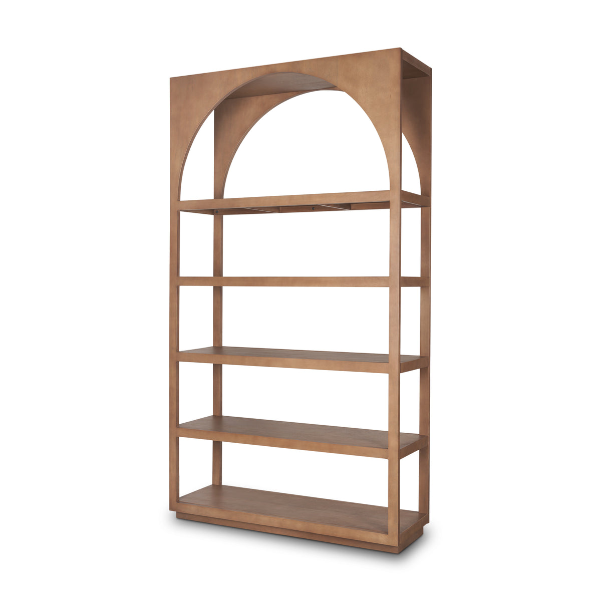 Bela Arched Shelving Unit Medium Brown Wood-Shelving-DECOROLALA