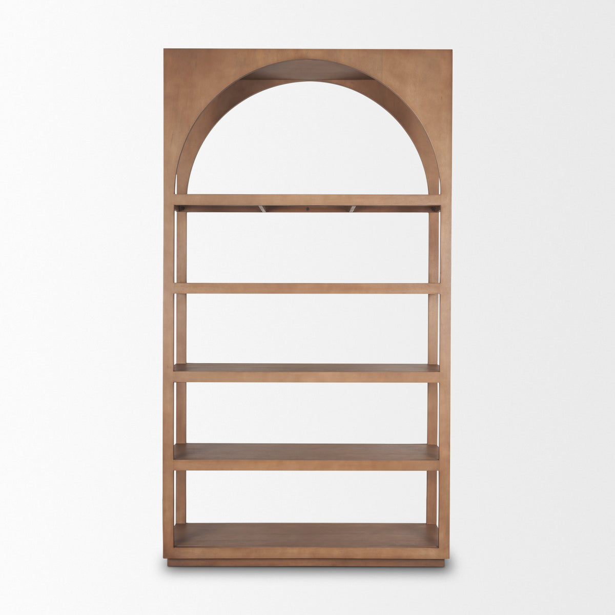 Bela Arched Shelving Unit Medium Brown Wood-Shelving-DECOROLALA