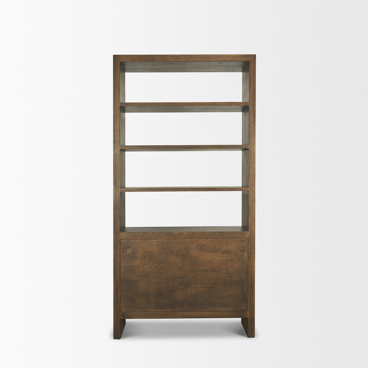 Belford 2-Door Open Dark Brown Oak Wood Shelving Unit-Shelving-DECOROLALA
