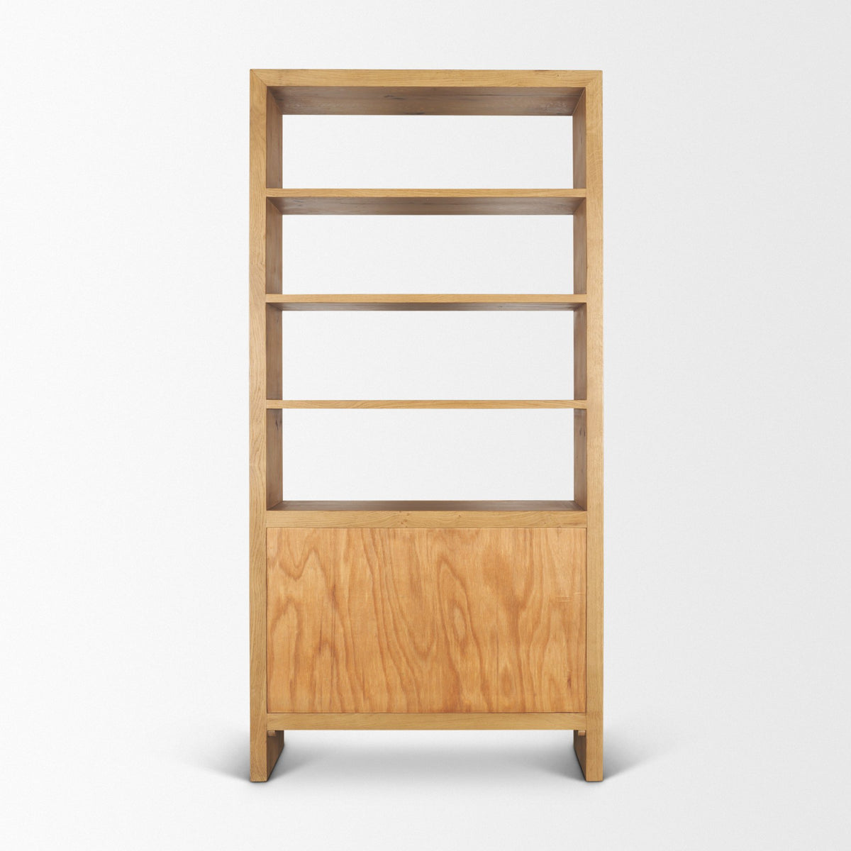 Belford 2-Door Open Dark Brown Oak Wood Shelving Unit-Shelving-DECOROLALA