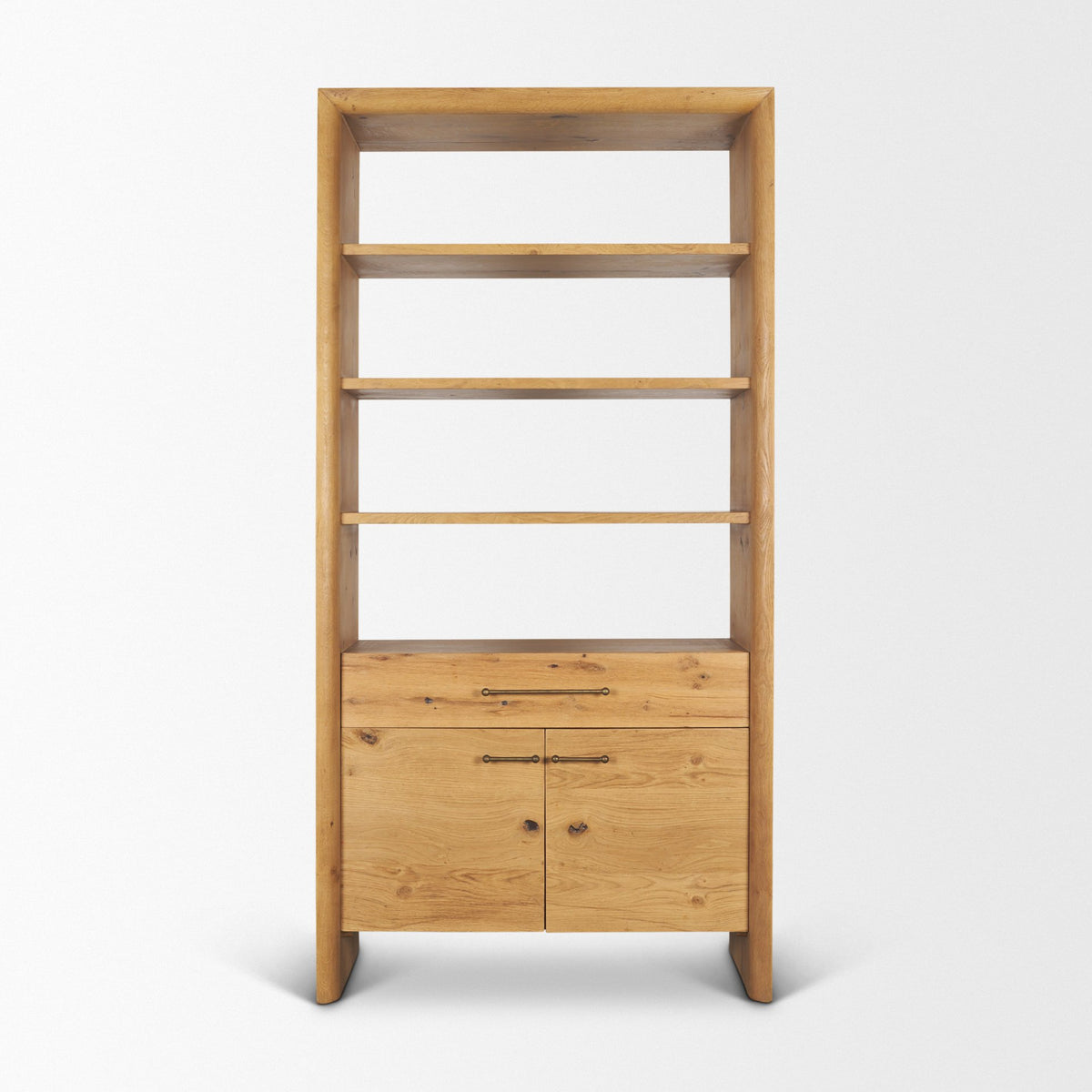 Belford 2-Door Open Dark Brown Oak Wood Shelving Unit-Shelving-DECOROLALA
