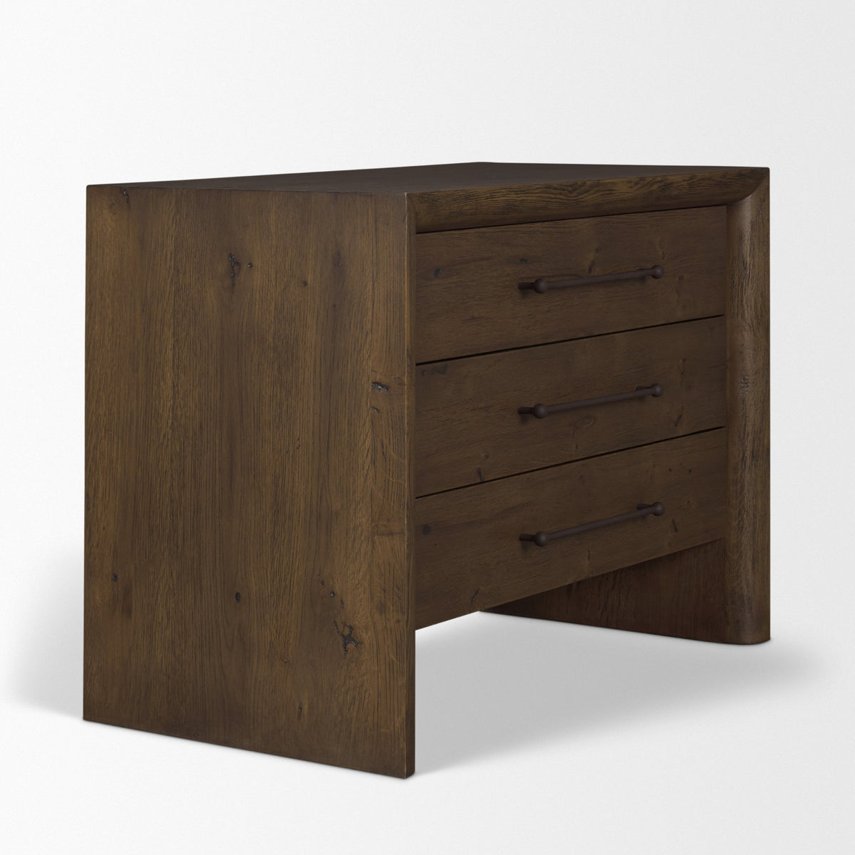Belford 3-Drawer Oak Wood Closed Nightstand-Accent Cabinets & Chests-DECOROLALA