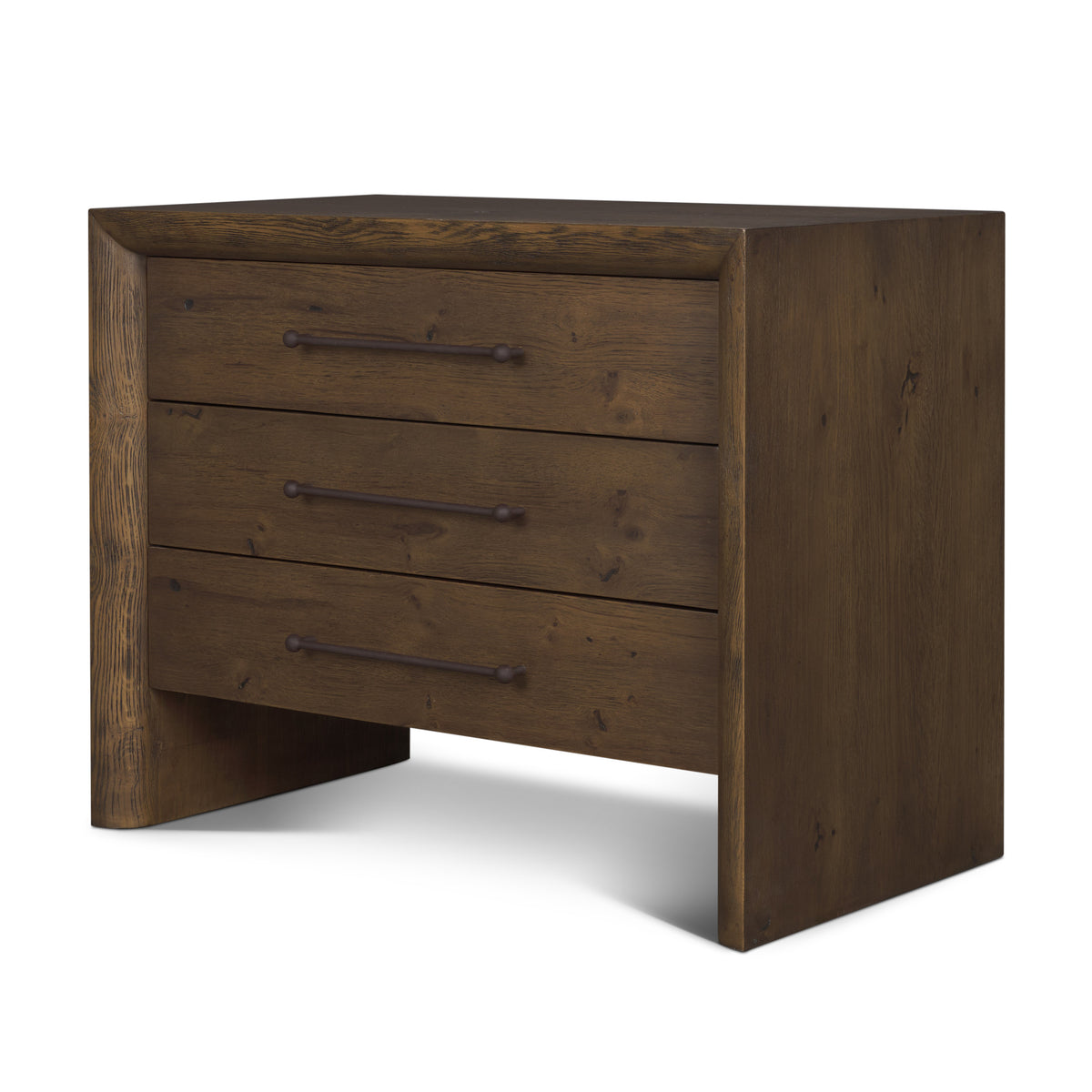 Belford 3-Drawer Oak Wood Closed Nightstand-Accent Cabinets & Chests-DECOROLALA