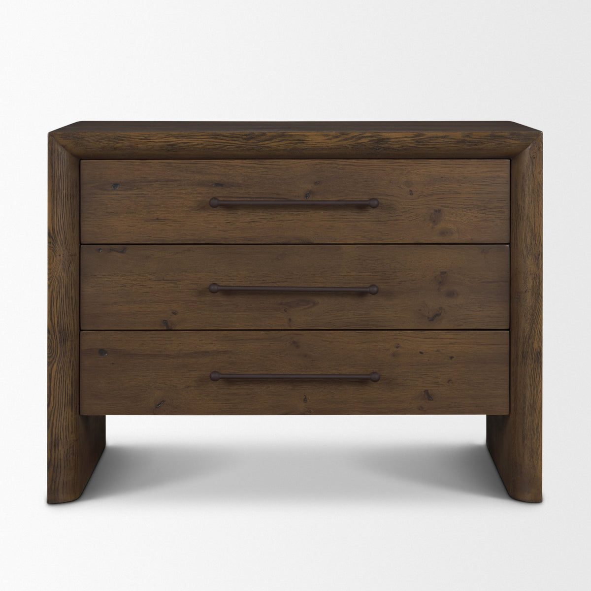 Belford 3-Drawer Oak Wood Closed Nightstand-Accent Cabinets & Chests-DECOROLALA