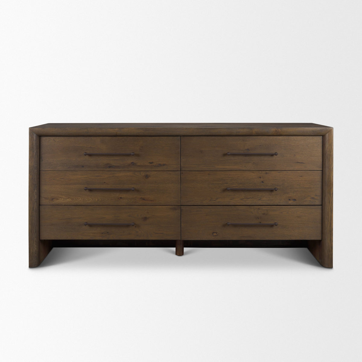 Belford 6-Drawer Dark Brown Oak Wood Dresser-Dressers-DECOROLALA