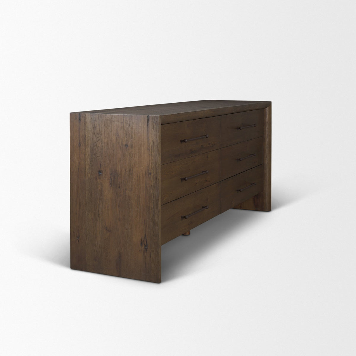 Belford 6-Drawer Dark Brown Oak Wood Dresser-Dressers-DECOROLALA