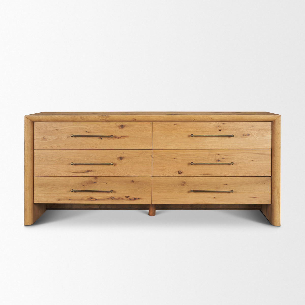 Belford 6-Drawer Light Brown Oak Wood Dresser-Dressers-DECOROLALA