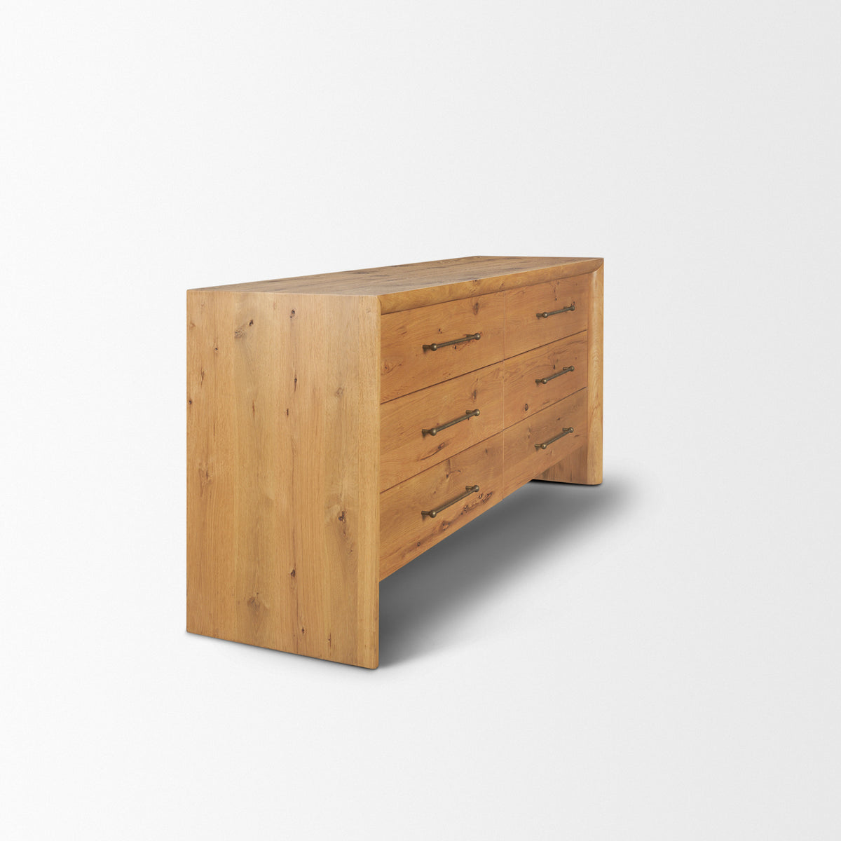 Belford 6-Drawer Light Brown Oak Wood Dresser-Dressers-DECOROLALA