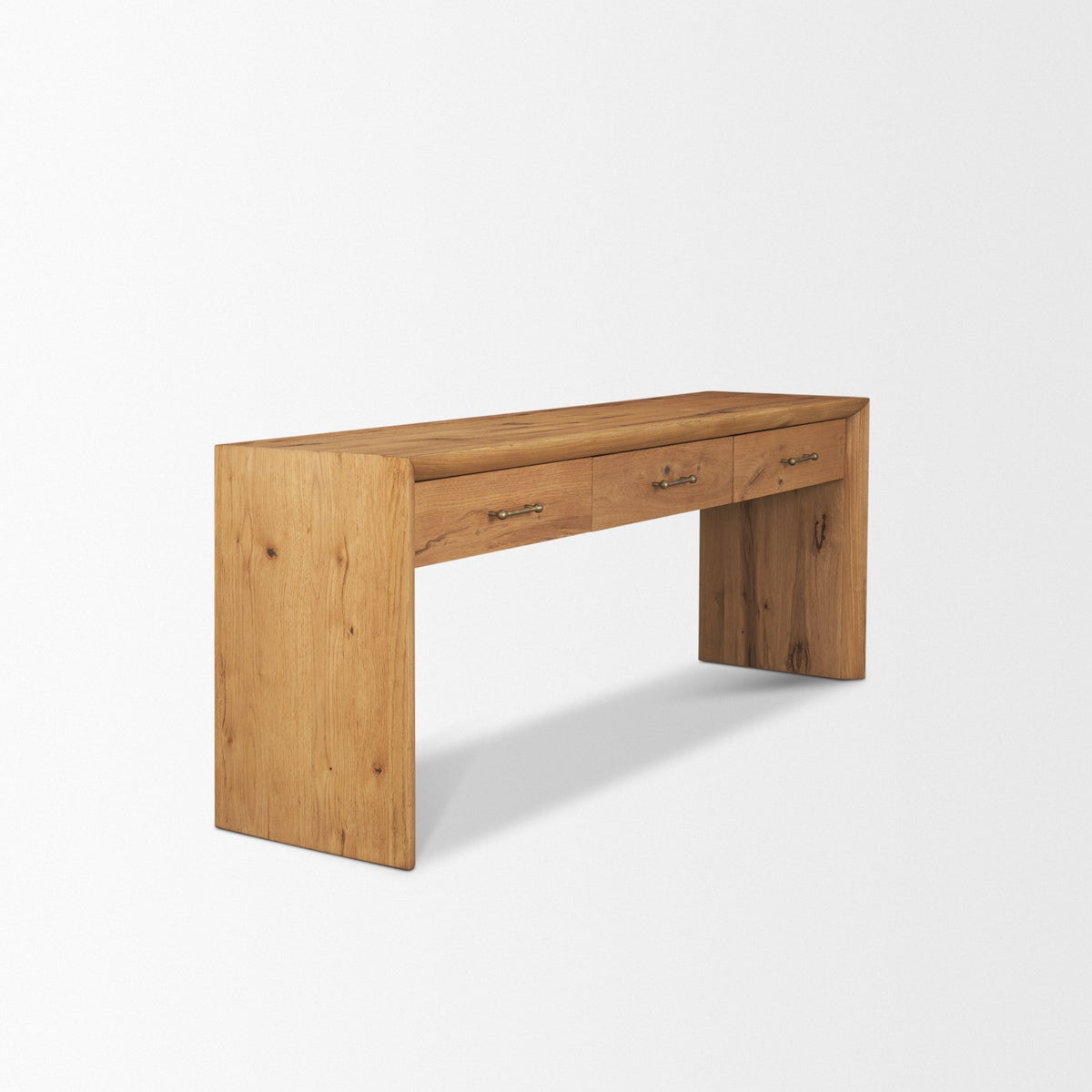 Belford 72" Light Brown Oak Wood Console Table-Console Tables-DECOROLALA