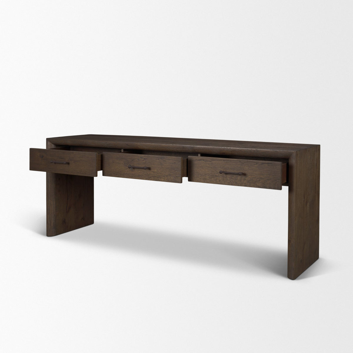 Belford 72" Light Brown Oak Wood Console Table-Console Tables-DECOROLALA