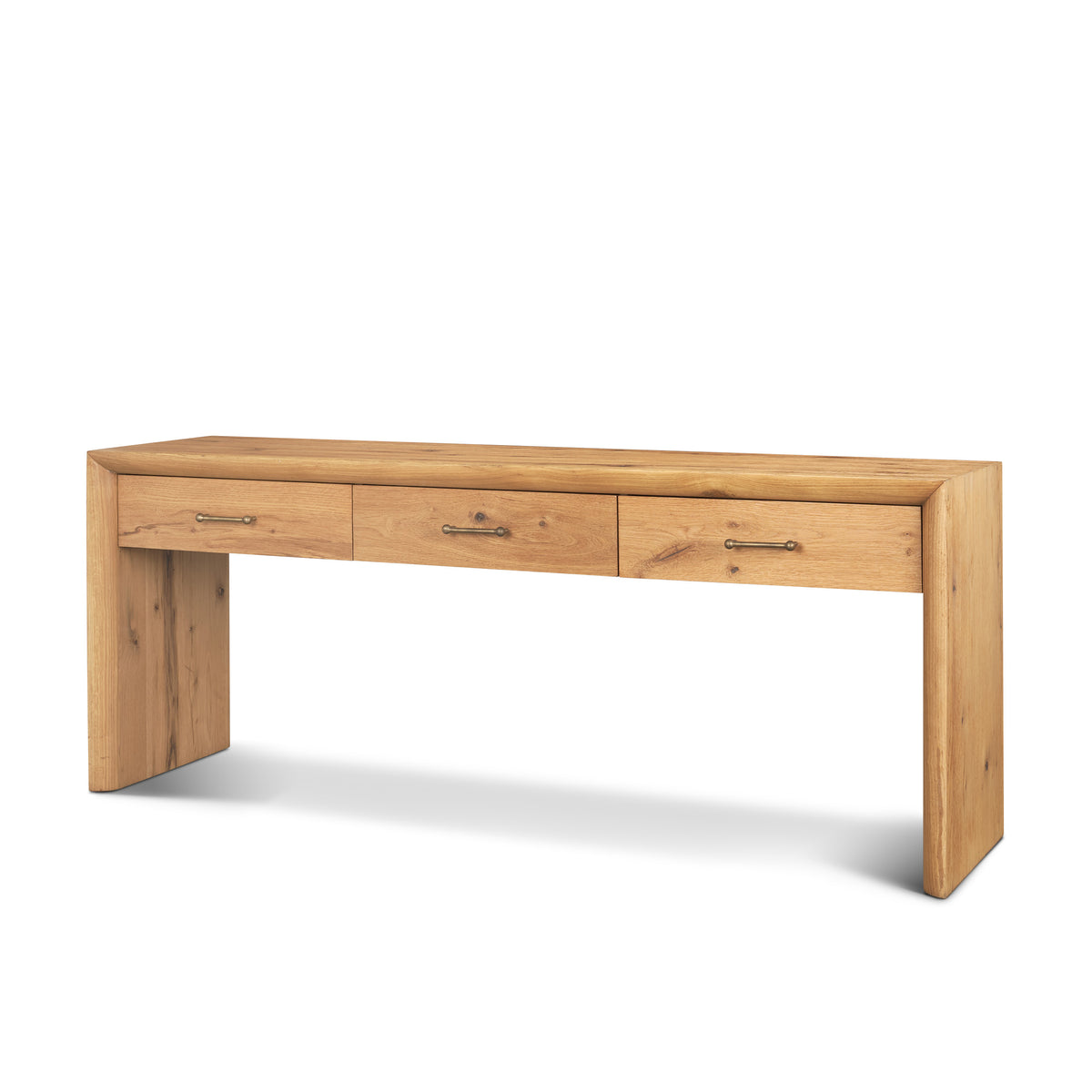 Belford 72" Light Brown Oak Wood Console Table-Console Tables-DECOROLALA