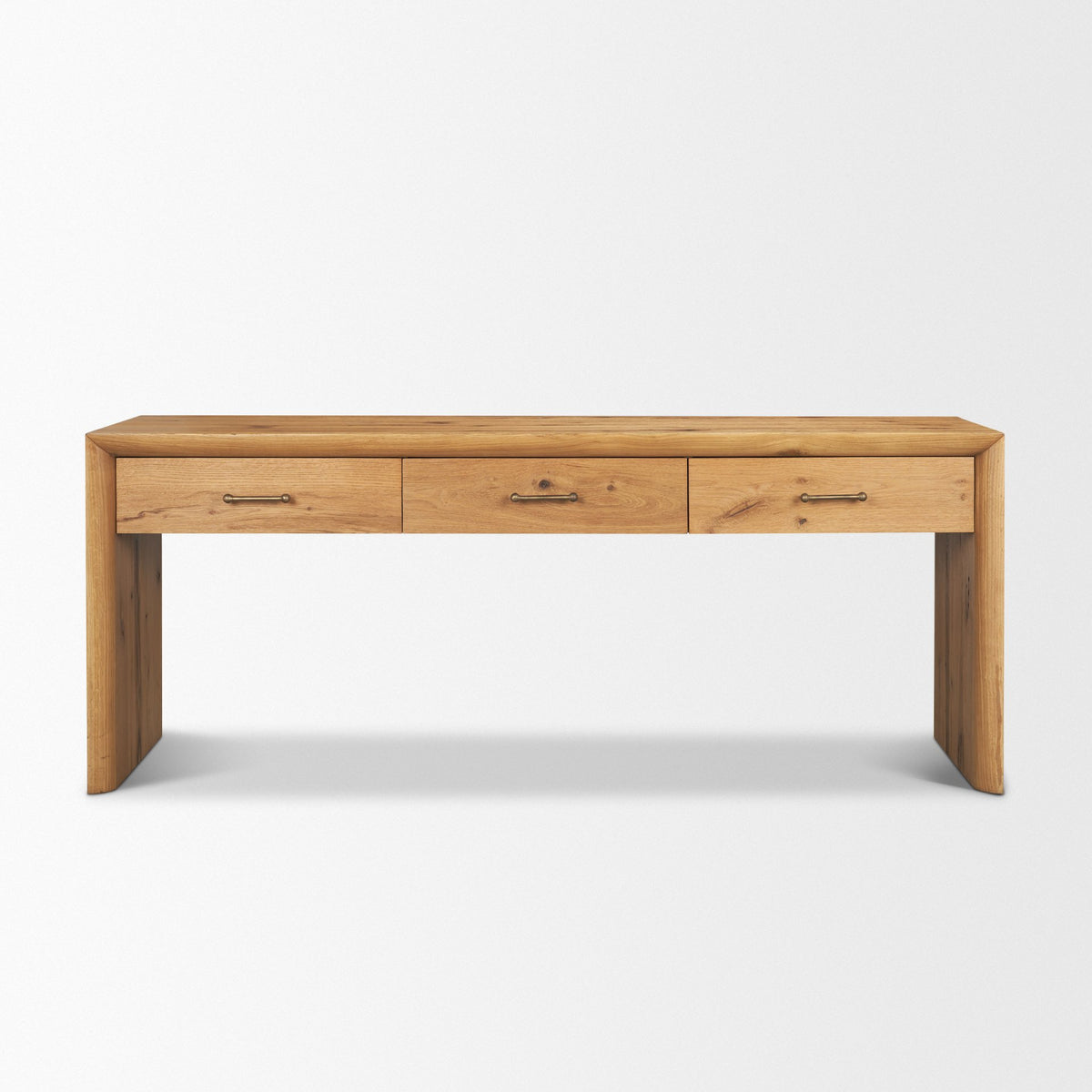 Belford 72" Light Brown Oak Wood Console Table-Console Tables-DECOROLALA