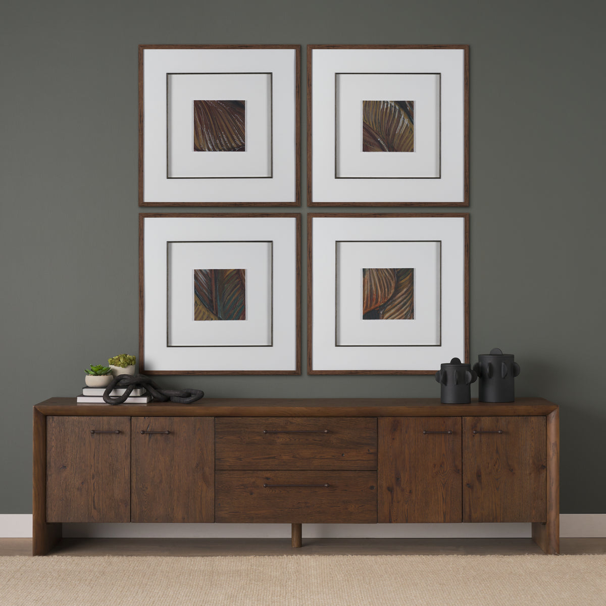 Belford 94" Dark Brown Oak Wood Media Console-Media Console-DECOROLALA