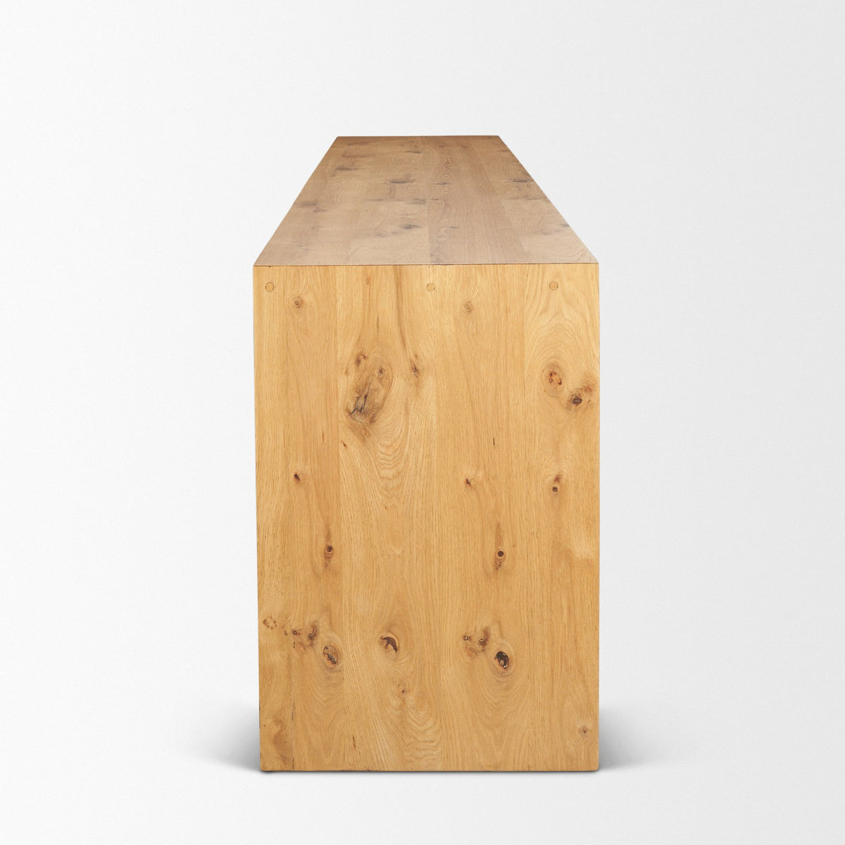 Belford Dark Brown Oak Wood Media Console-Media Consoles-DECOROLALA