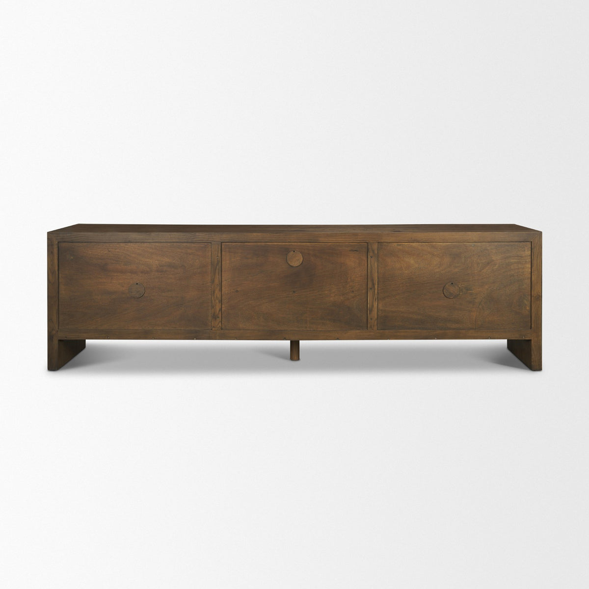 Belford Dark Brown Oak Wood Media Console-Media Consoles-DECOROLALA