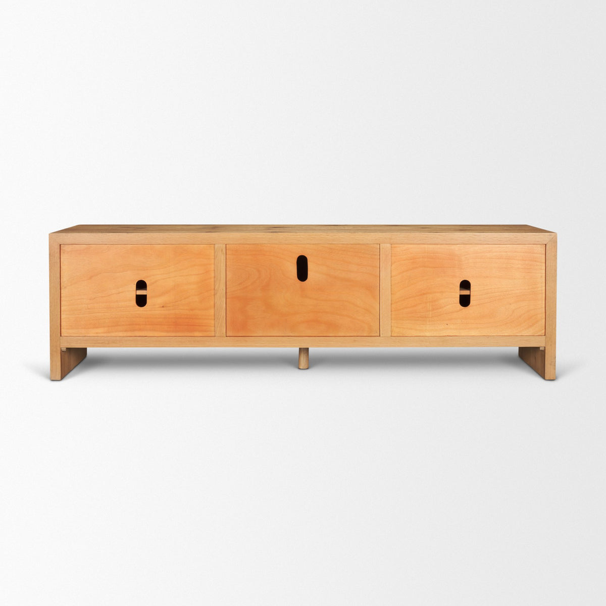 Belford Dark Brown Oak Wood Media Console-Media Consoles-DECOROLALA