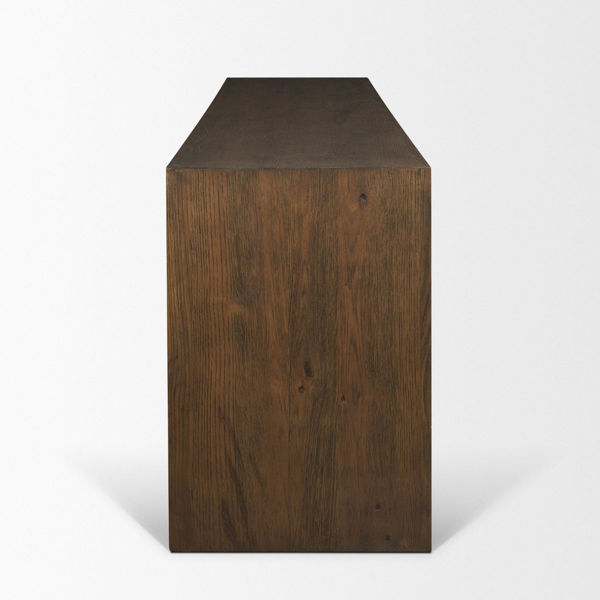 Belford Dark Brown Oak Wood Media Console-Media Consoles-DECOROLALA