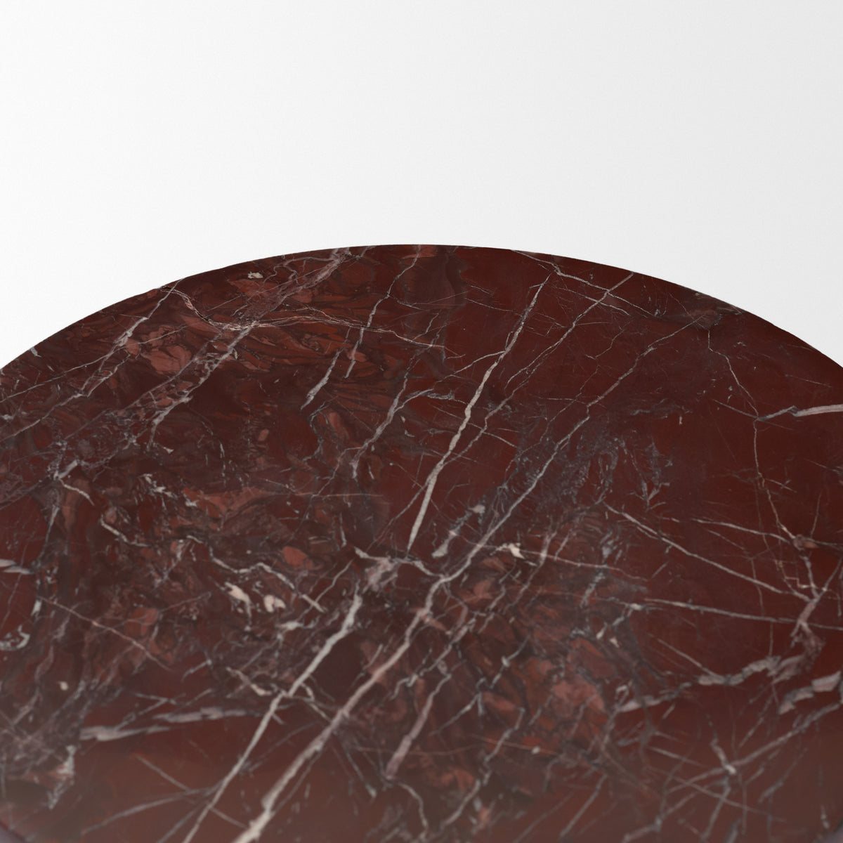 Bellancia Rosso Levanto Marble Pedastal Side Table-End and Side Tables-DECOROLALA