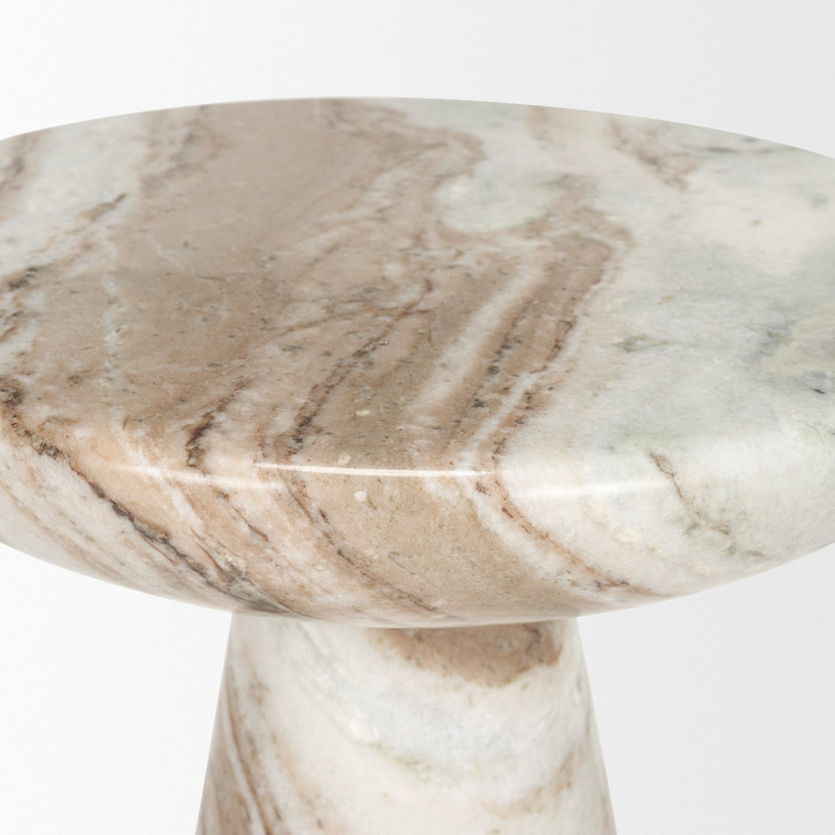 Bellancia Rosso Levanto Marble Pedastal Side Table-End and Side Tables-DECOROLALA