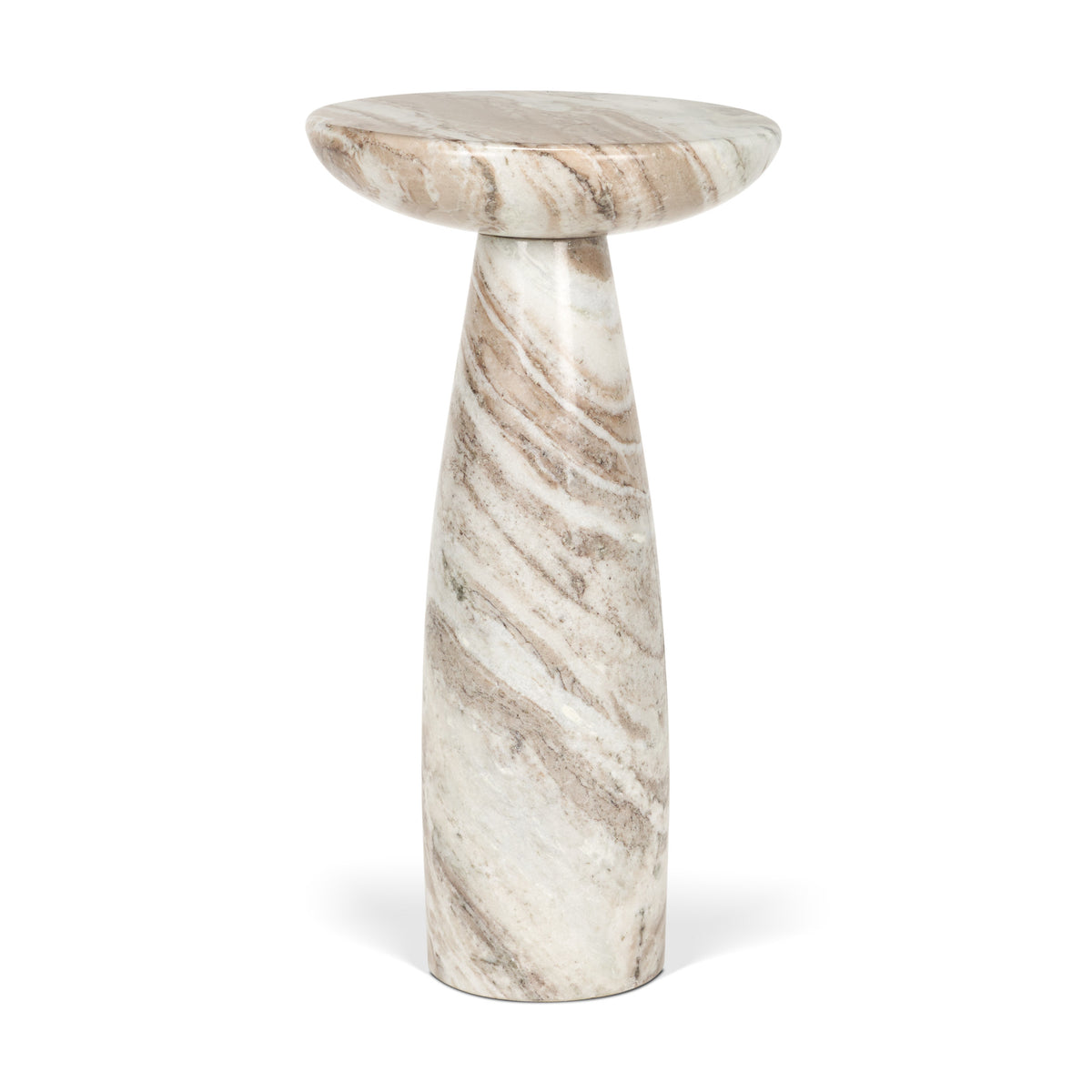 Bellancia Rosso Levanto Marble Pedestal Side Table-Side Tables-DECOROLALA