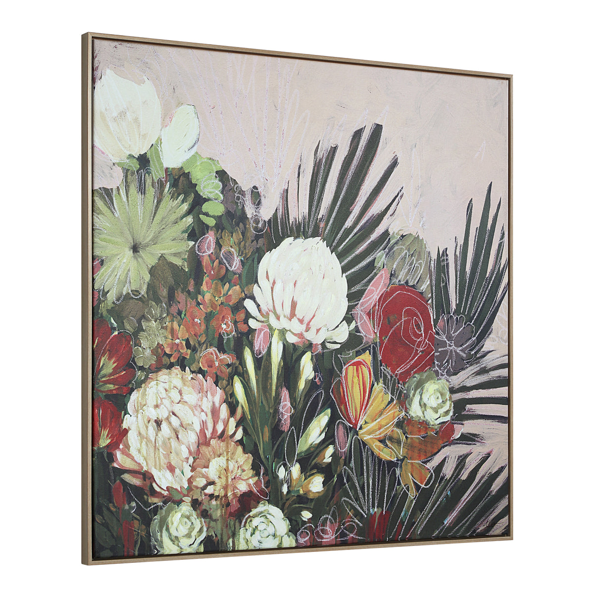 Belleza 40" H x 40" W Canvas Art, Green-Canvas Prints-DECOROLALA